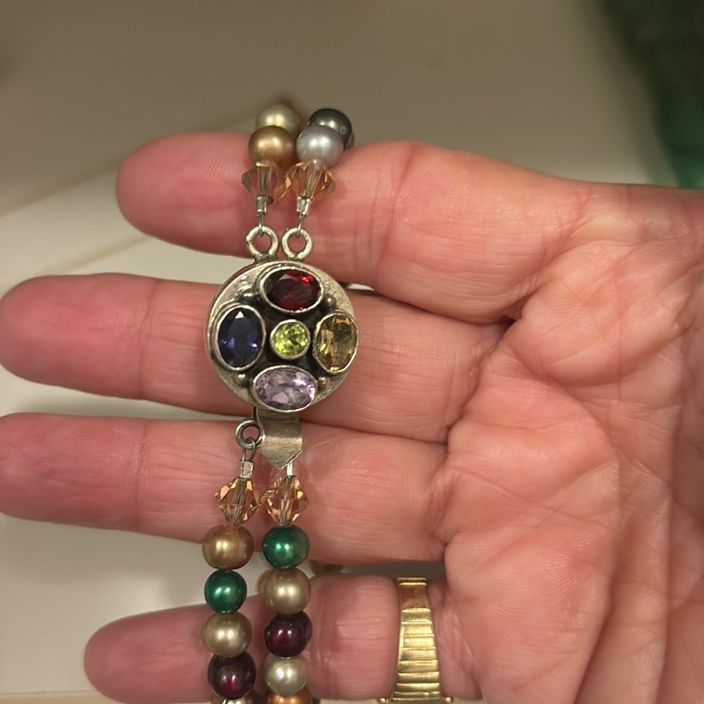 Hand beaded authentic stone bracelet